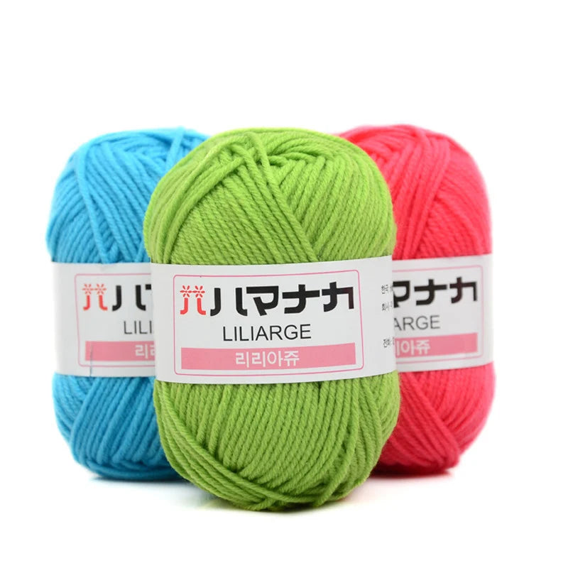 DIY Baby Milk Soft Cotton Wool Yarn For Knitting And Crochet Thick Velvet Fiber