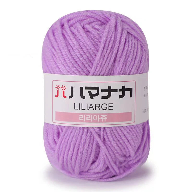 Fil de Coton Lait 4 Plis Anti-Peluche 25g Fil Doux pour Tricot et Crochet Foulards