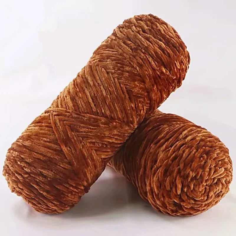 Velvet Polyester Yarn 100g 130m Amigurumi Plush Chenille for Knitting Dolphin