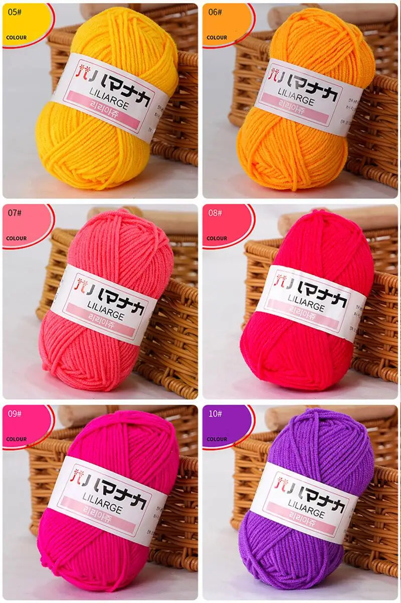 Milk Soft Baby Cotton Yarn 25G Velvet Thick Fiber For Knitting Crochet