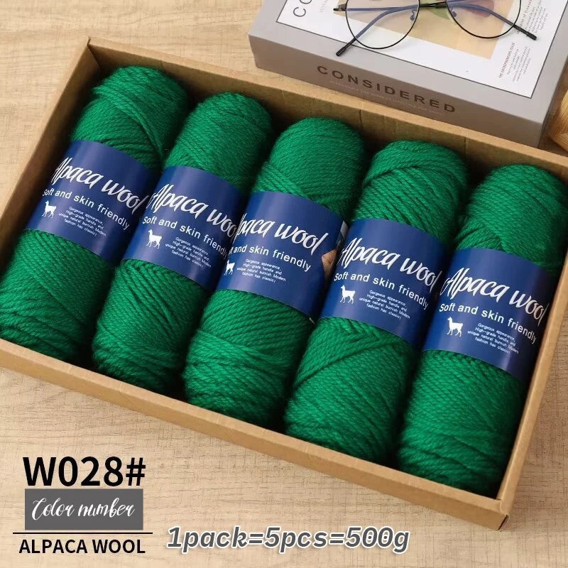 Fil de laine d'alpaga brut 500g avec mélange de polyester pour pulls chauds