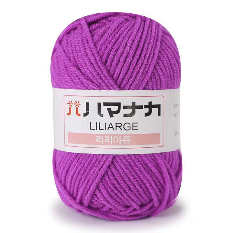 Fil de Coton Lait 4 Plis Anti-Peluche 25g Fil Doux pour Tricot et Crochet Foulards