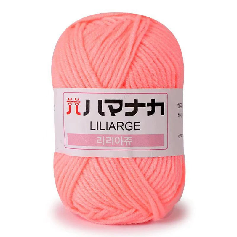 Fil de Coton Lait 4 Plis Anti-Peluche 25g Fil Doux pour Tricot et Crochet Foulards