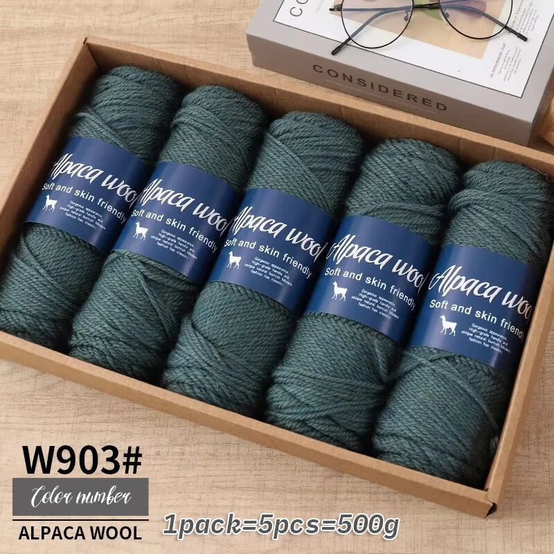 Fil de laine d'alpaga brut 500g avec mélange de polyester pour pulls chauds