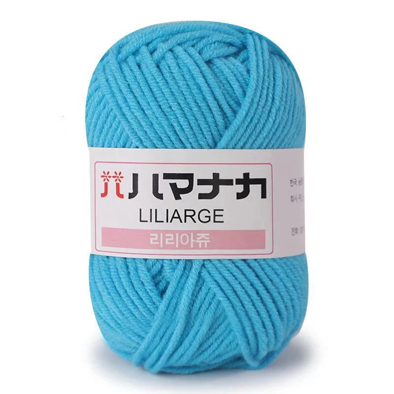 Fil de Coton Lait 4 Plis Anti-Peluche 25g Fil Doux pour Tricot et Crochet Foulards