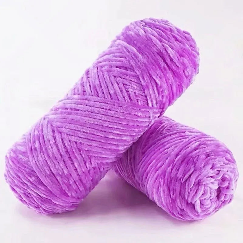 Velvet Polyester Yarn 100g 130m Amigurumi Plush Chenille for Knitting Dolphin