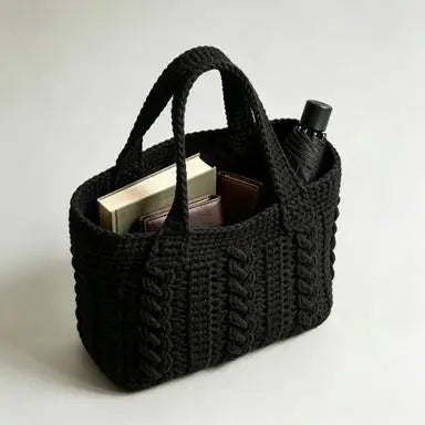 Knitted Wool Tote Bag Unisex Large Capacity Crossbody For Everyday Commute