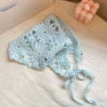 Fashion Knitted Headscarf Hat French Pastoral Triangle Headband Handmade Crochet