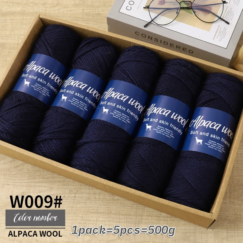 Fil de laine d'alpaga brut 500g avec mélange de polyester pour pulls chauds