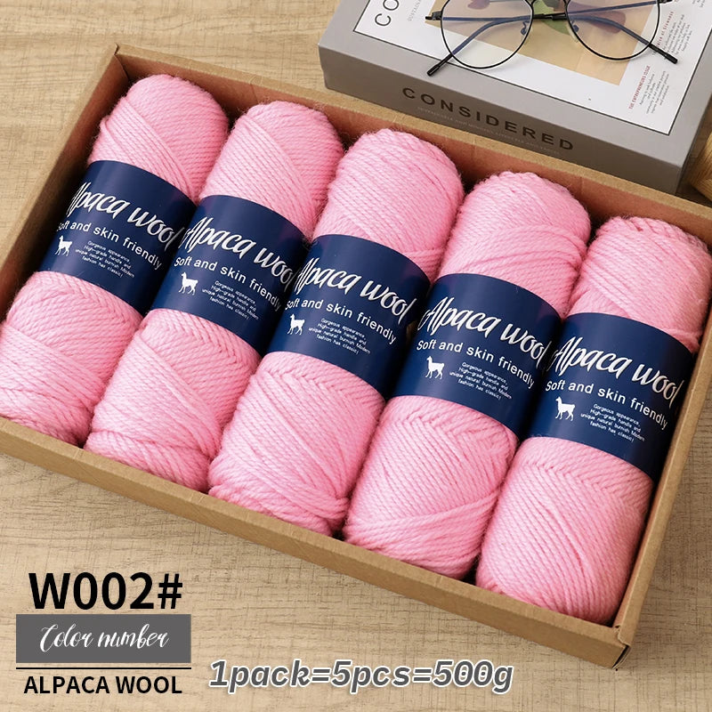 Fil de laine d'alpaga brut 500g avec mélange de polyester pour pulls chauds