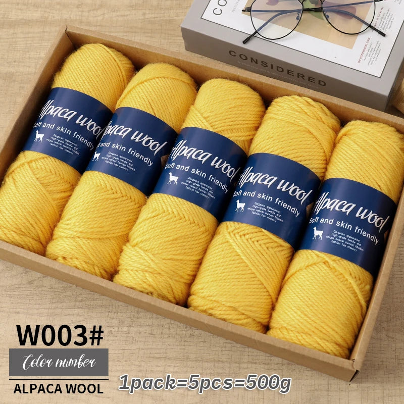 Fil de laine d'alpaga brut 500g avec mélange de polyester pour pulls chauds