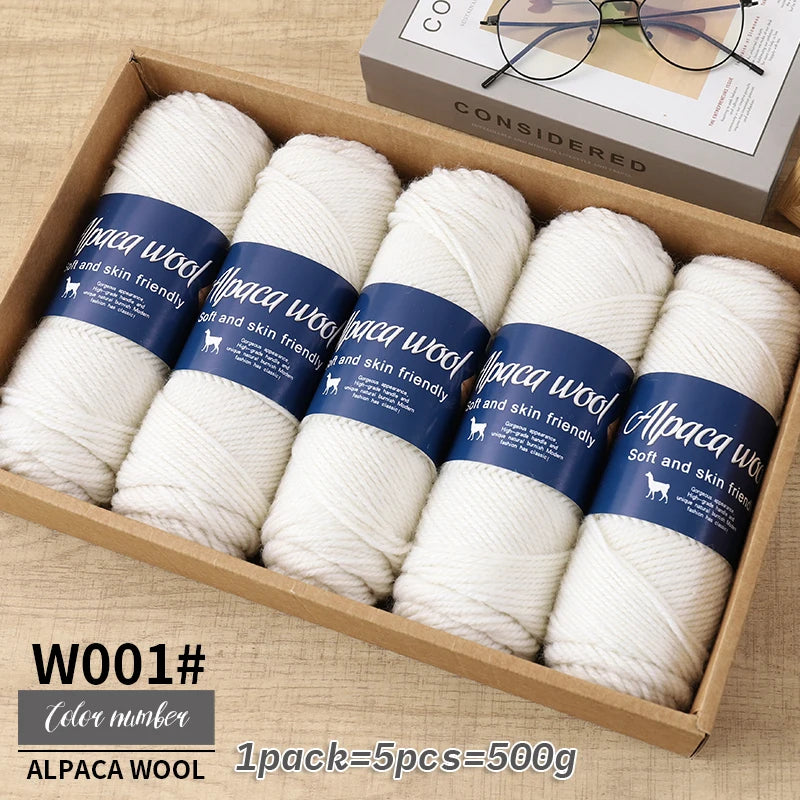Fil de laine d'alpaga brut 500g avec mélange de polyester pour pulls chauds