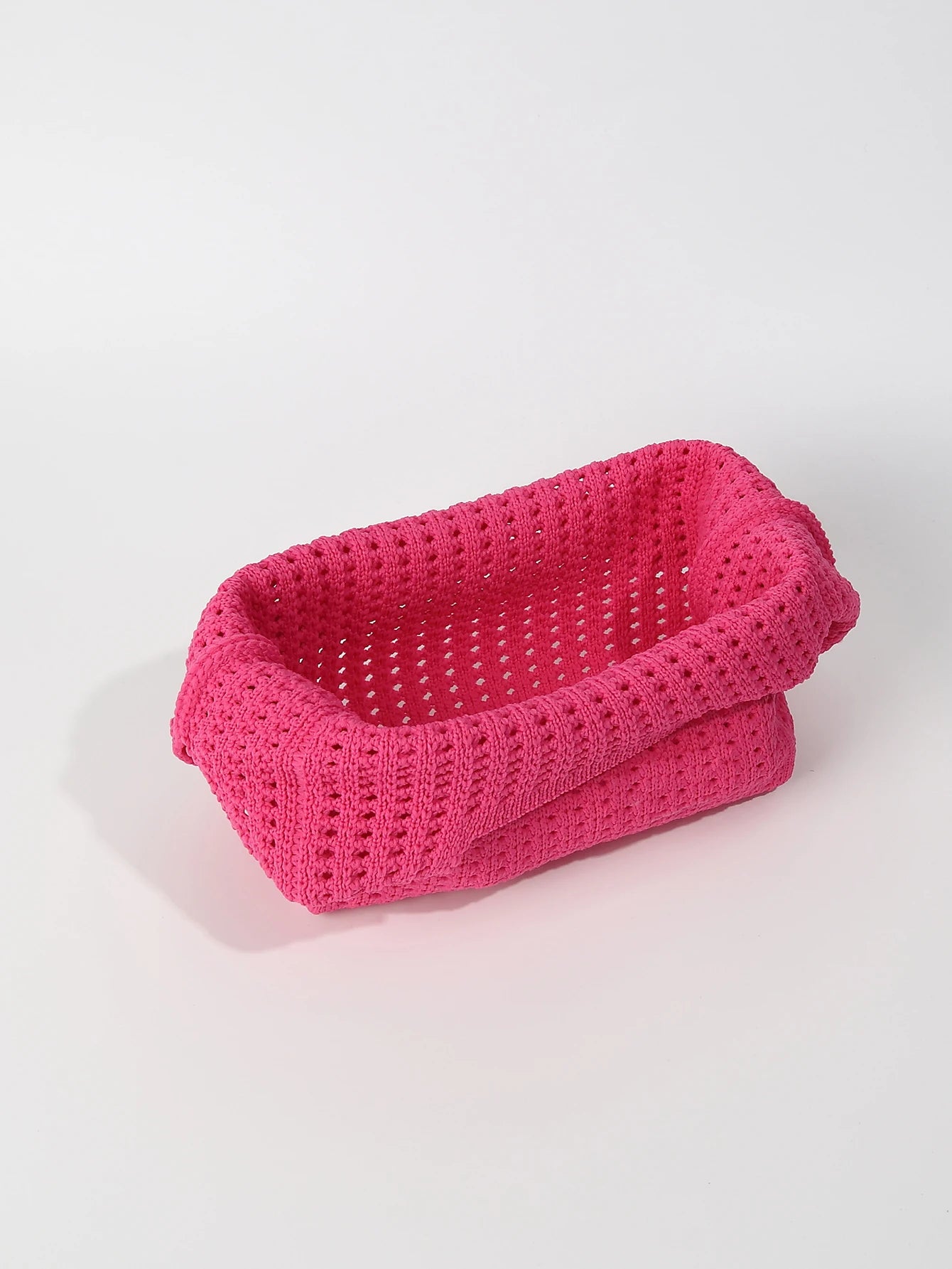 Handmade Knit Handbag Women Mini Shoulder Bag Casual Plaid Stripe Tote