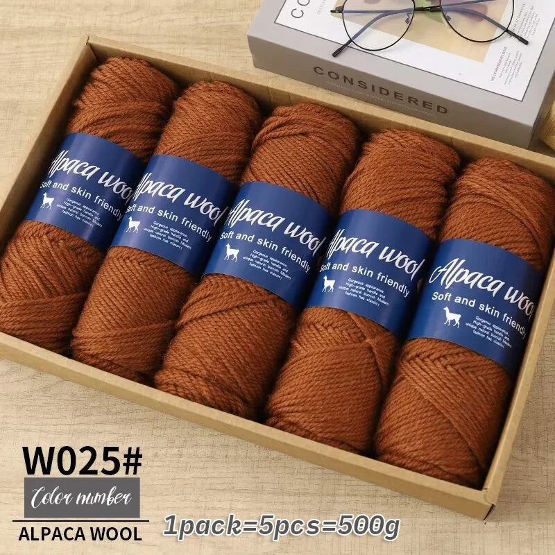Fil de laine d'alpaga brut 500g avec mélange de polyester pour pulls chauds