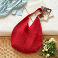 Women Hollow Woven Shoulder Bag Large Capacity Crochet Tote Beach Bag