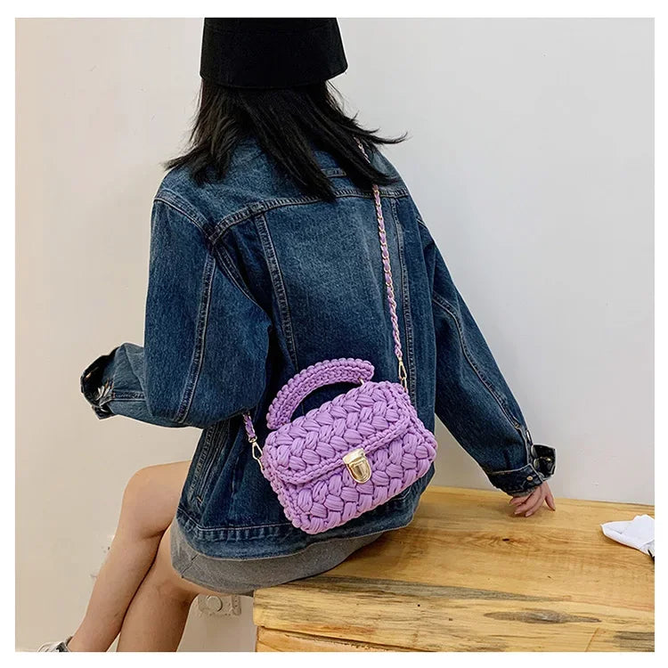 DIY Knitted Handbag Rope Woven Ladies Designer Chain Shoulder Messenger Bag