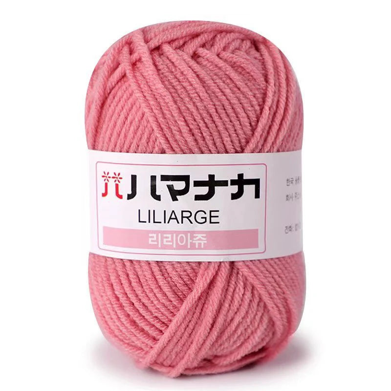 Fil de Coton Lait 4 Plis Anti-Peluche 25g Fil Doux pour Tricot et Crochet Foulards