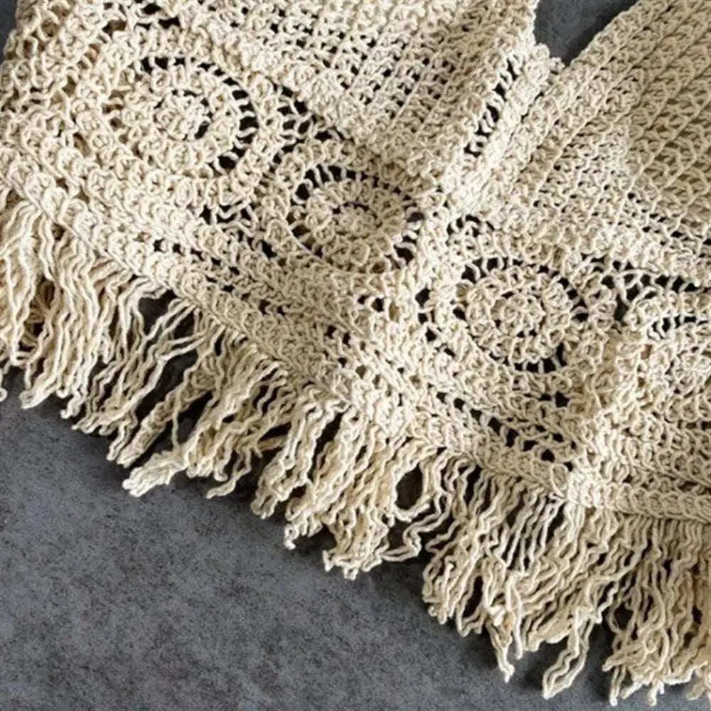 Boho Beach Backless Crochet Knit Camisole Halter Tank Top For Women Crop Tops