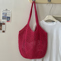 Big Capacity Knitting Shoulder Bag Tote for Summer Mesh Beach Bag Women
