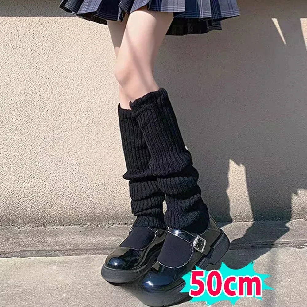 Jambières Lolita en tricot pour femmes 40 à 70 cm Manchettes de bottes au crochet automne hiver