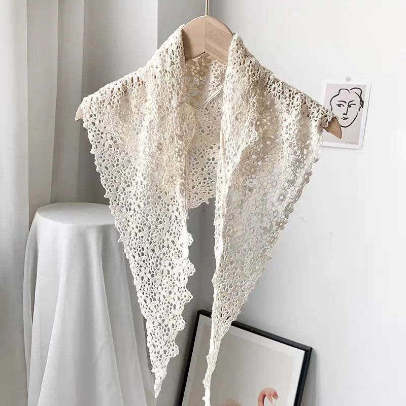Faux Col Amovible en Dentelle au Crochet pour Femme, Accessoire Châle