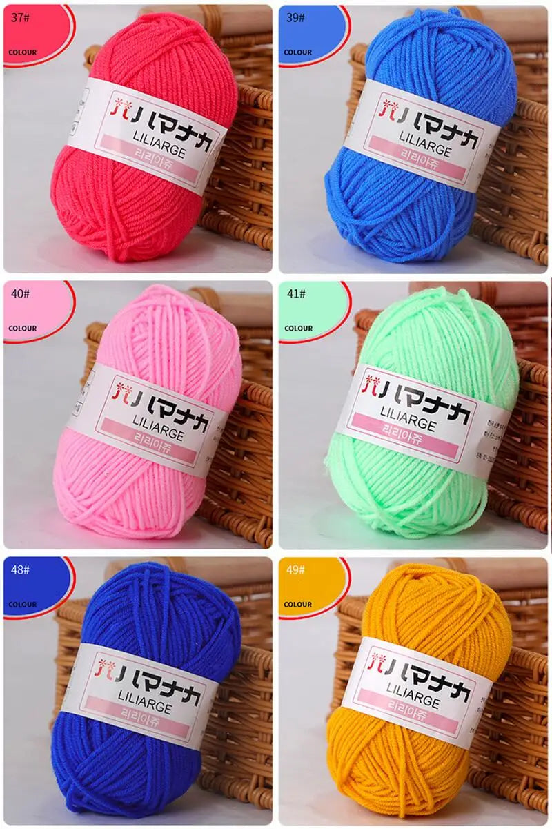 DIY Baby Milk Soft Cotton Wool Yarn For Knitting And Crochet Thick Velvet Fiber