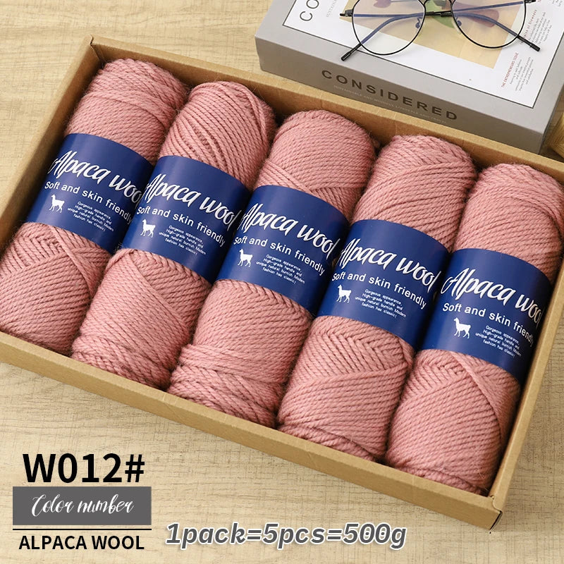 Fil de laine d'alpaga brut 500g avec mélange de polyester pour pulls chauds