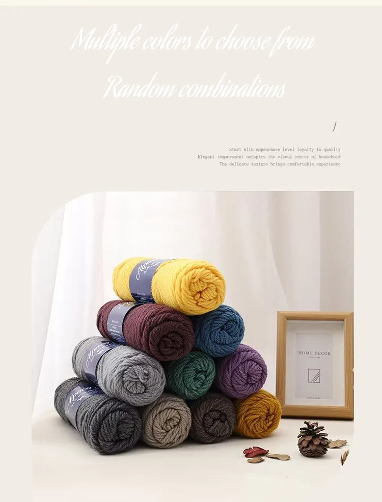 500g Coarse Alpaca Wool Yarn With Polyester Blend For Warm Sweaters