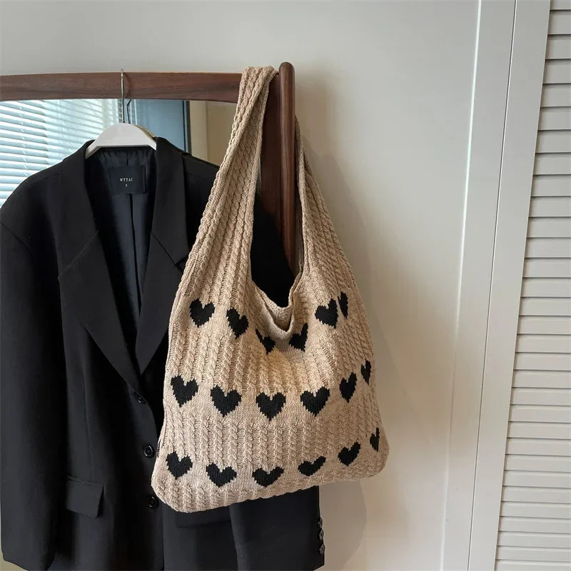 Summer Knitted Designer Tote Bag For Women Large Capacity Shoulder Handbag