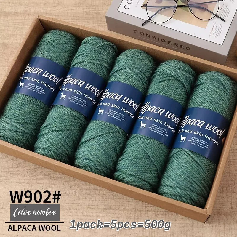 Fil de laine d'alpaga brut 500g avec mélange de polyester pour pulls chauds