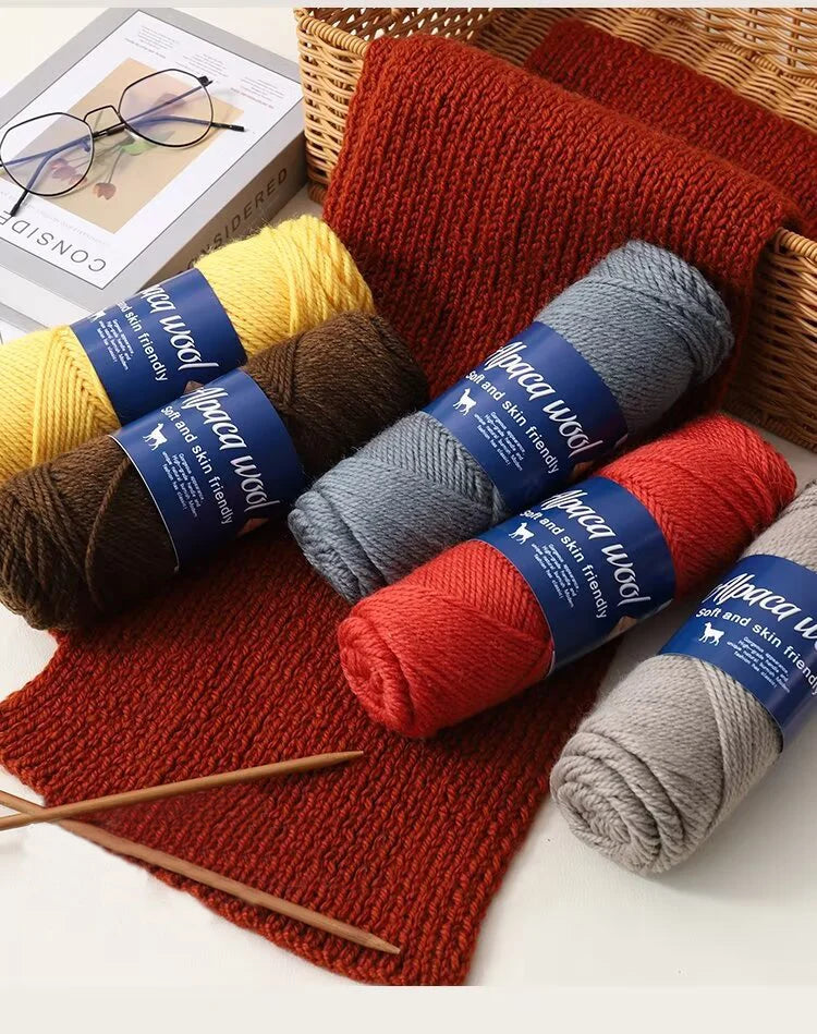 500g Coarse Alpaca Wool Yarn With Polyester Blend For Warm Sweaters