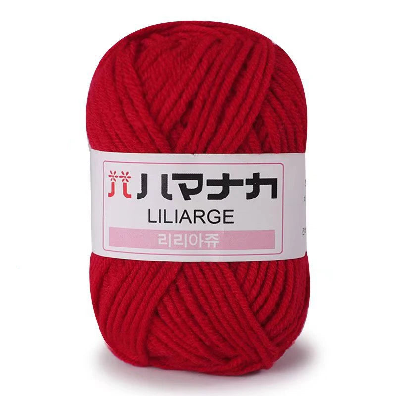 Fil de Coton Lait 4 Plis Anti-Peluche 25g Fil Doux pour Tricot et Crochet Foulards