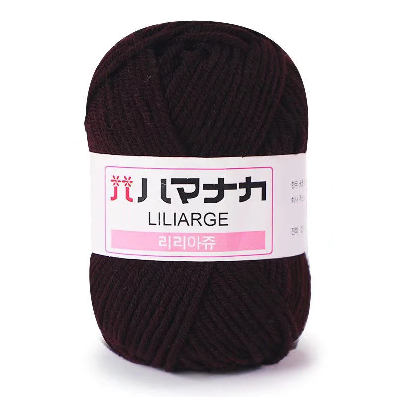 Fil de Coton Lait 4 Plis Anti-Peluche 25g Fil Doux pour Tricot et Crochet Foulards