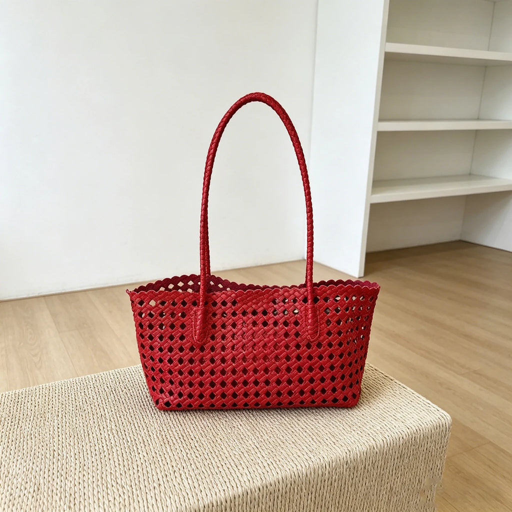 Elegant 2026 Vacation Basket Bag Hollow Out Shoulder Tote Handbag Unisex