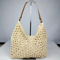 Summer Straw Crochet Bag For Women Beach Shoulder Tote Vacation Bag