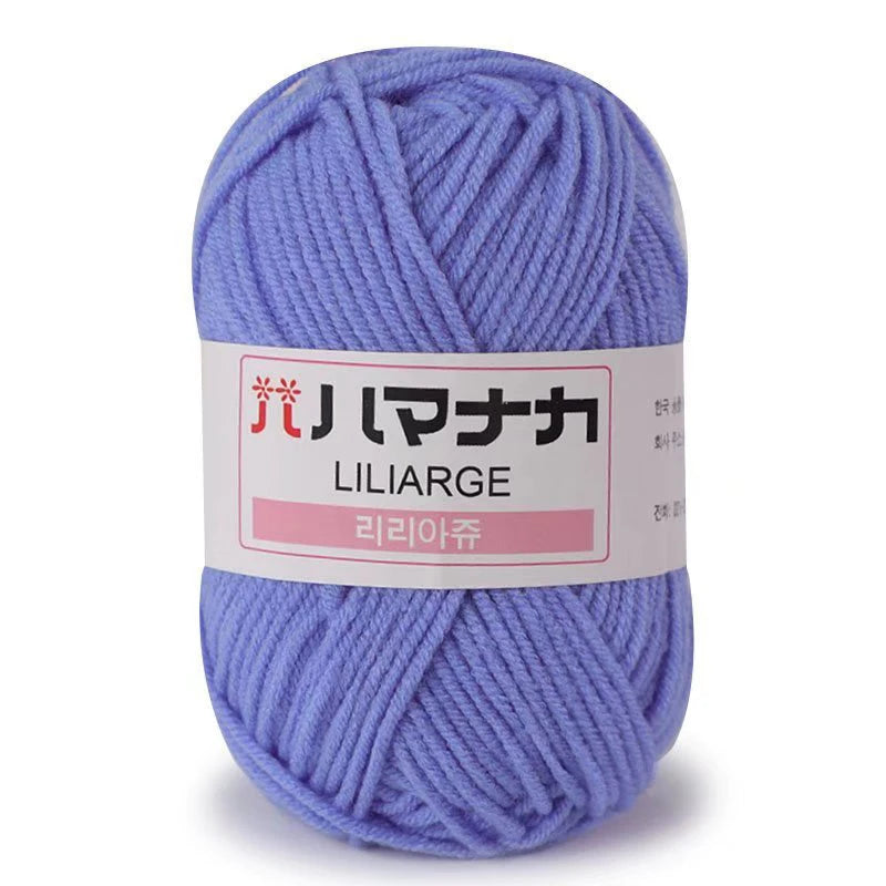 Fil de Coton Lait 4 Plis Anti-Peluche 25g Fil Doux pour Tricot et Crochet Foulards