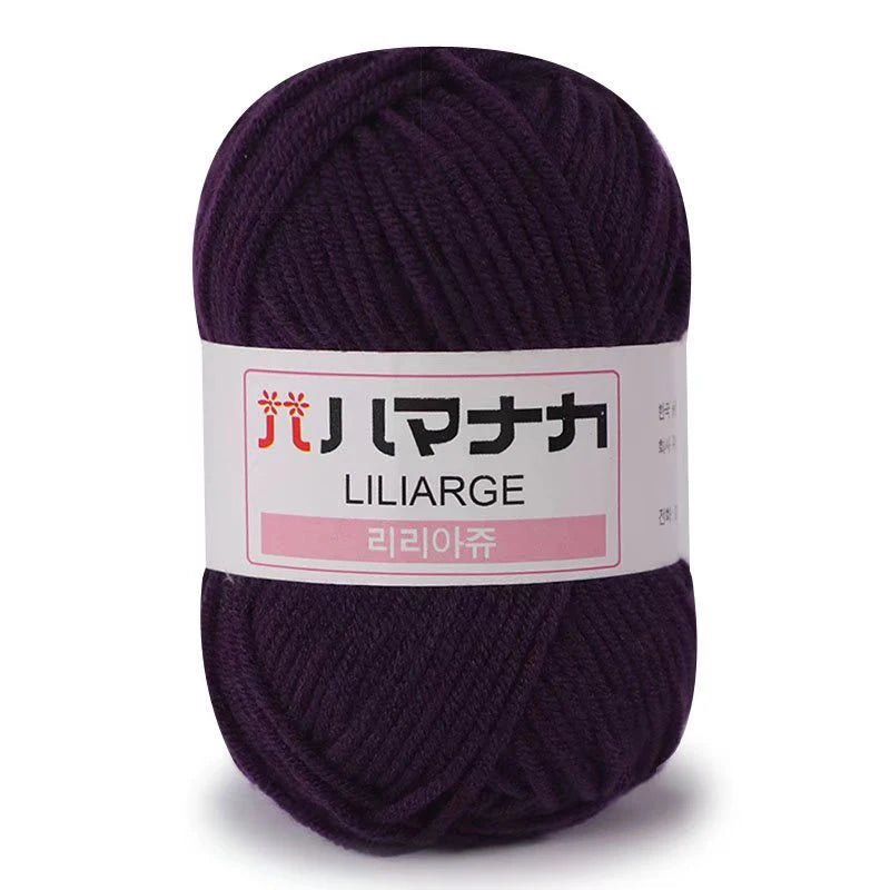 Fil de Coton Lait 4 Plis Anti-Peluche 25g Fil Doux pour Tricot et Crochet Foulards