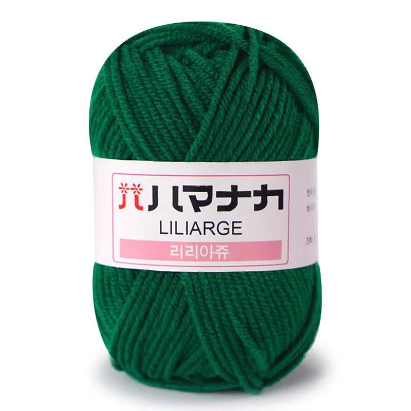 Fil de Coton Lait 4 Plis Anti-Peluche 25g Fil Doux pour Tricot et Crochet Foulards