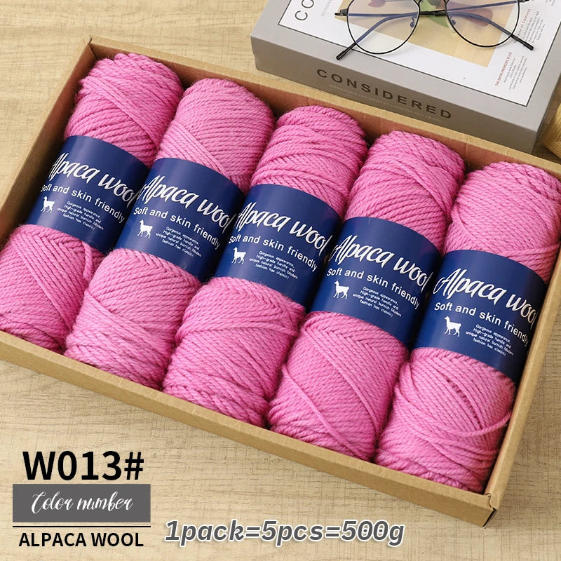 Fil de laine d'alpaga brut 500g avec mélange de polyester pour pulls chauds