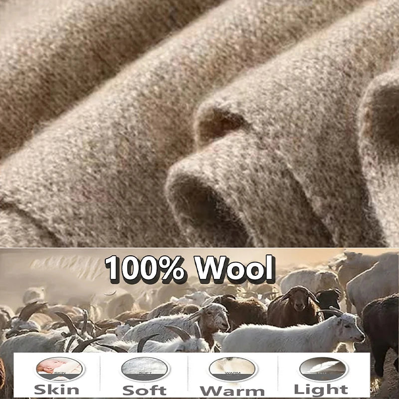 100 Percent Wool Women Knitted Shawl Scarf Warm Knitwear Cloak Wrap