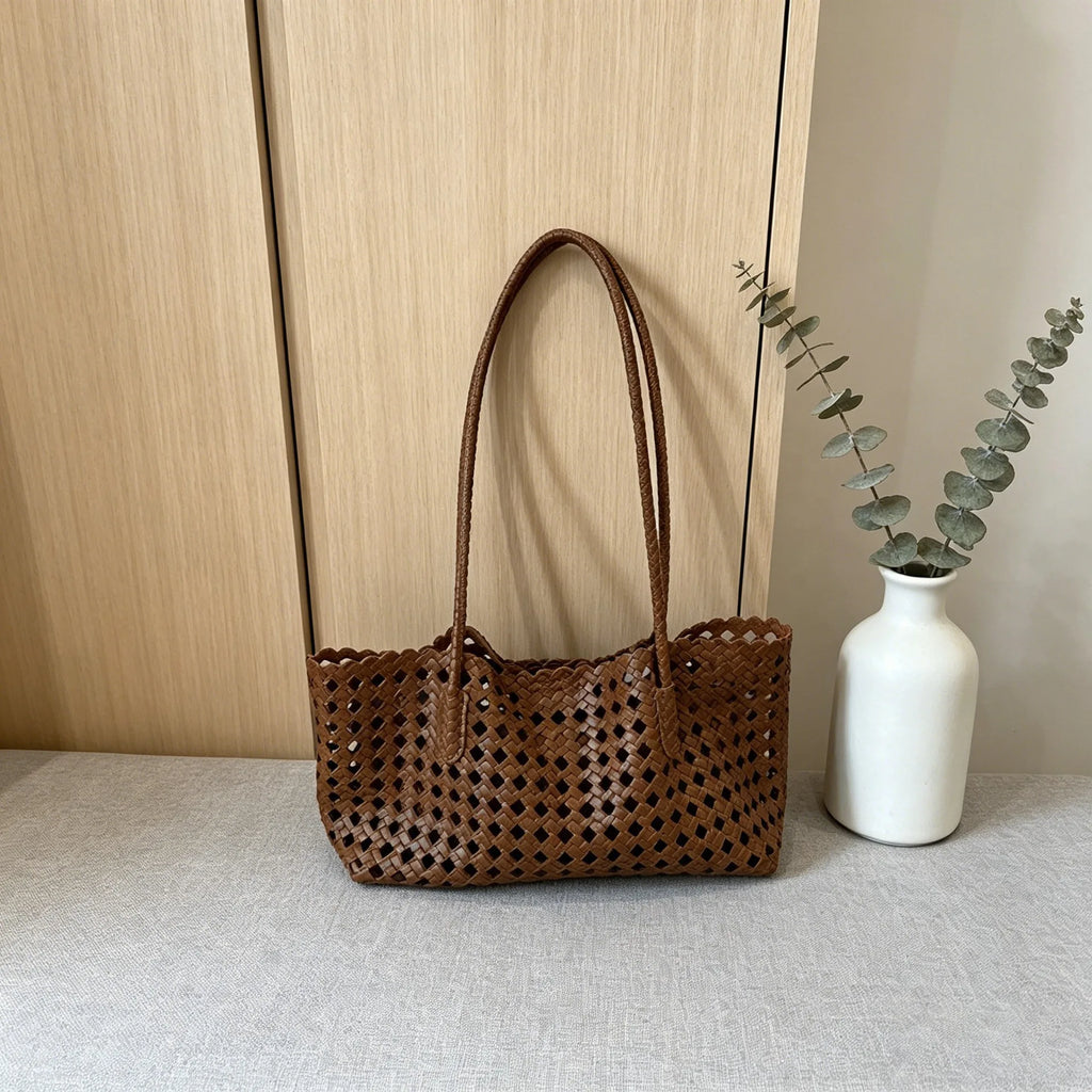 Elegant 2026 Vacation Basket Bag Hollow Out Shoulder Tote Handbag Unisex