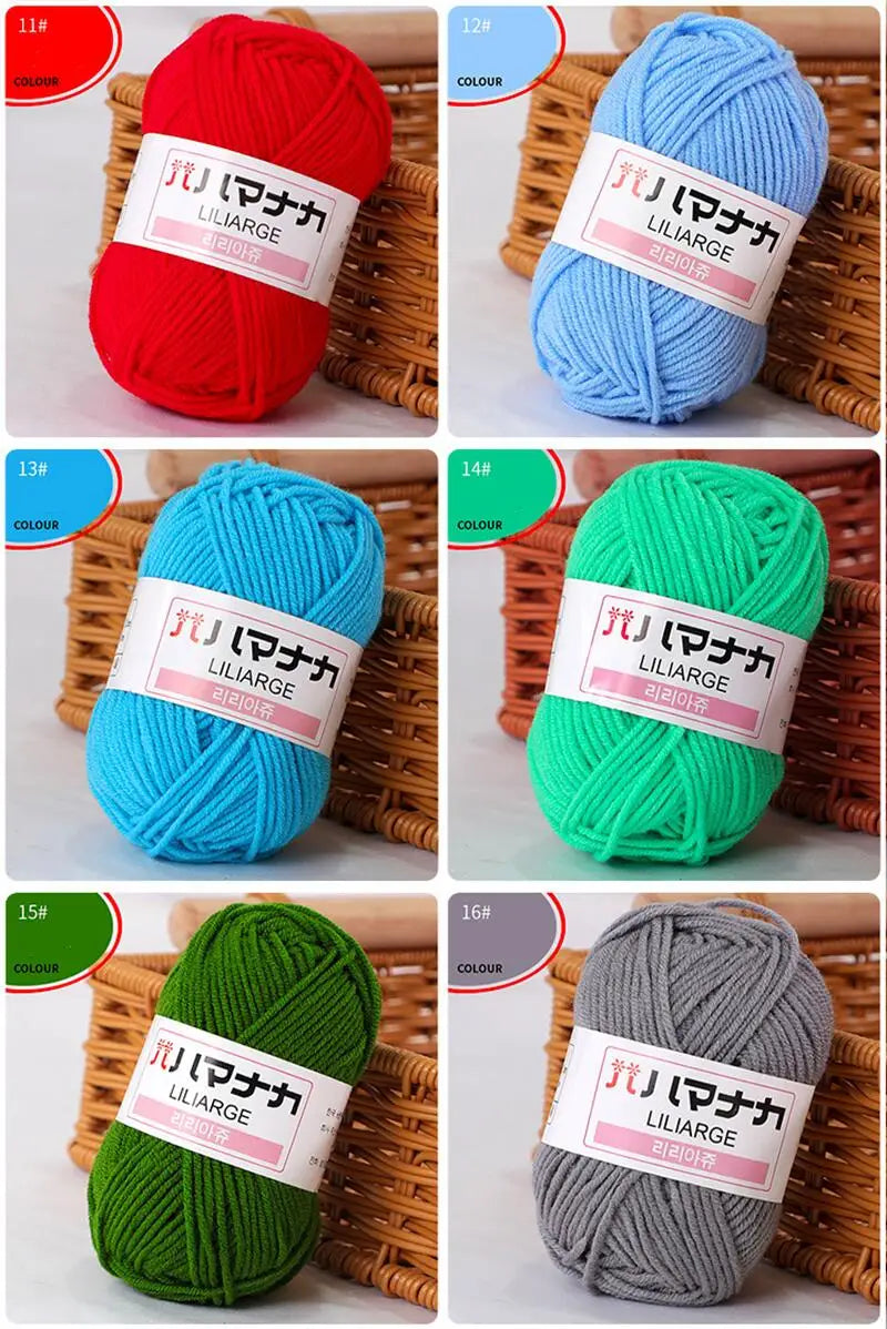 DIY Baby Milk Soft Cotton Wool Yarn For Knitting And Crochet Thick Velvet Fiber