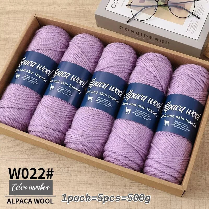 Fil de laine d'alpaga brut 500g avec mélange de polyester pour pulls chauds