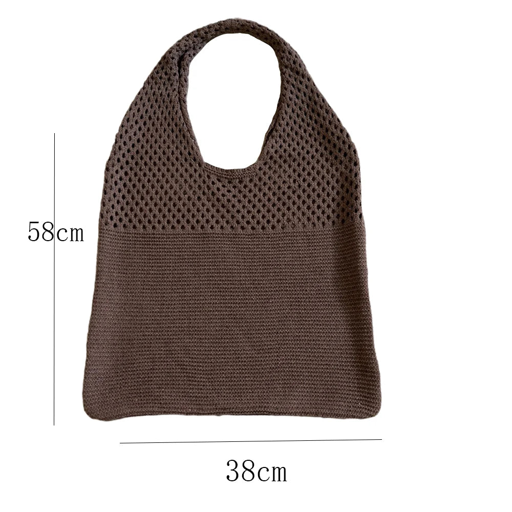 Personalized Knitted Wool Tote Bag Women Custom Embroidered Name Shopping Bag