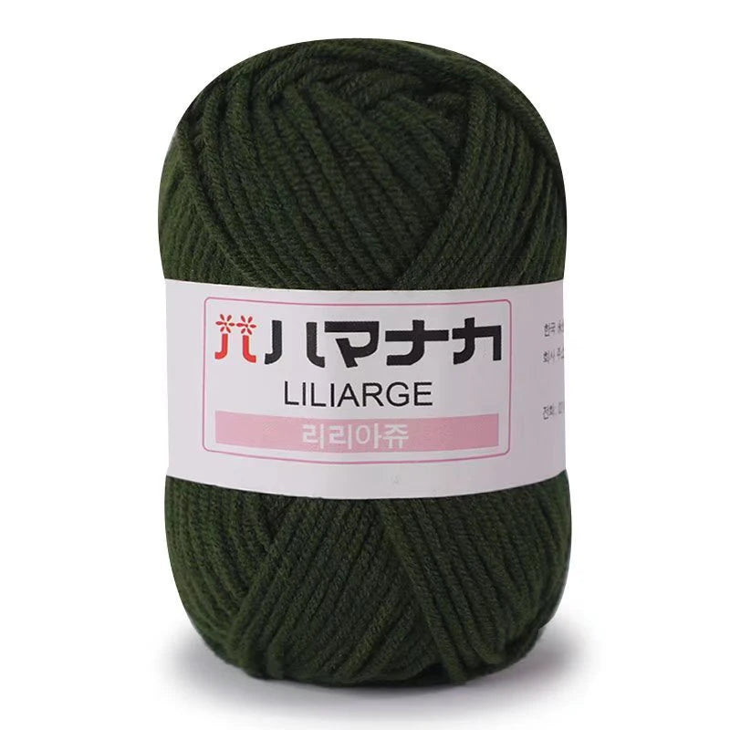 Fil de Coton Lait 4 Plis Anti-Peluche 25g Fil Doux pour Tricot et Crochet Foulards