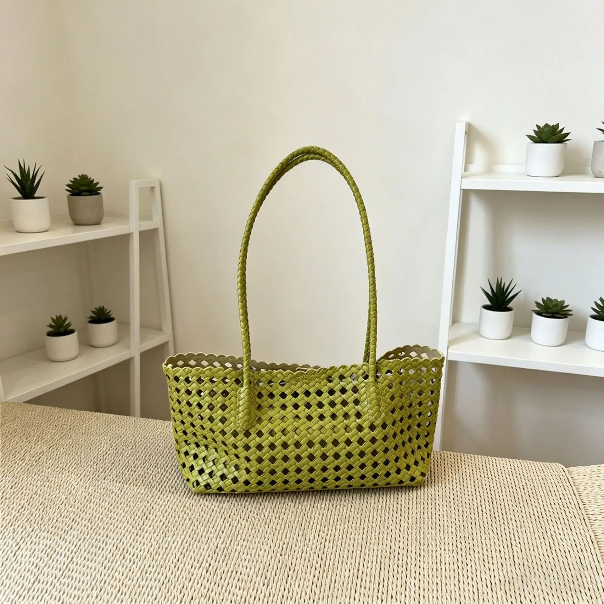 Elegant 2026 Vacation Basket Bag Hollow Out Shoulder Tote Handbag Unisex