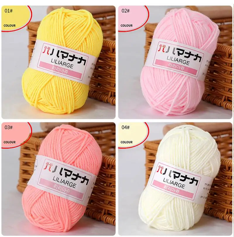 Milk Soft Baby Cotton Yarn 25G Velvet Thick Fiber For Knitting Crochet