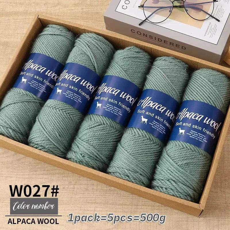 Fil de laine d'alpaga brut 500g avec mélange de polyester pour pulls chauds
