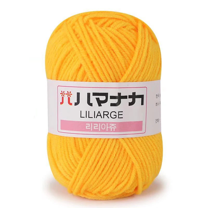 Fil de Coton Lait 4 Plis Anti-Peluche 25g Fil Doux pour Tricot et Crochet Foulards