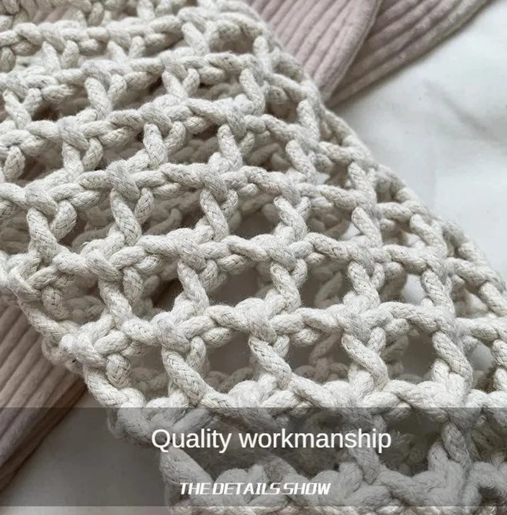 Hollow Out Woven Crochet Crossbody Phone Bag Women Lightweight Shoulder Bag